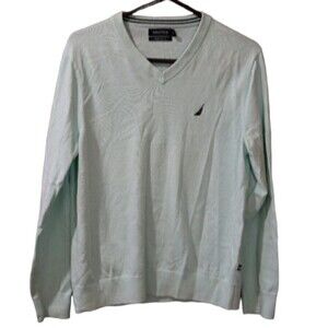 Nautica Navtech Blue Preppy Pullover Sweater Classic Fit Cozy Style Medium